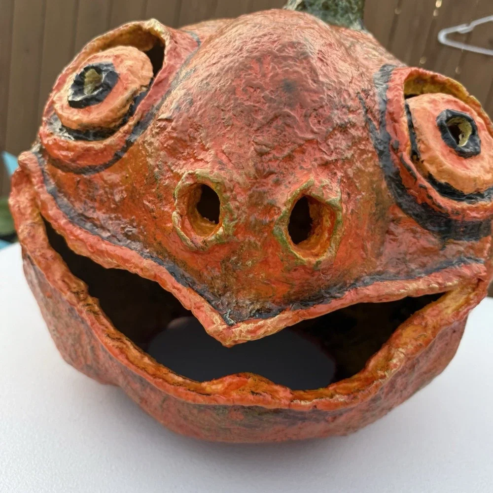 Large Halloween Paper Mache‎ Pulp Jack O Lantern Extra Large